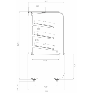 Витрина кондитерская Carboma KR70 N 0,9-1 Light Bread (9005-0109) хлебная - Изображение 2
