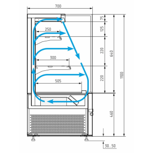 Витрина кондитерская Carboma KC71-130 VV 0,9-2 (9005) открытая - Изображение 7