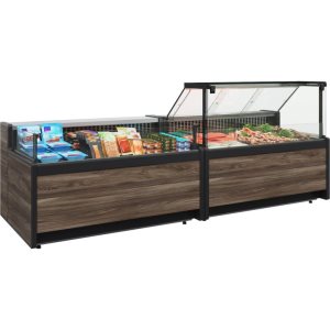 Витрина холодильная Carboma GC111 SM 1,25-1 (1008 Темный дуб) (газлифт, без боковин) - Изображение 3