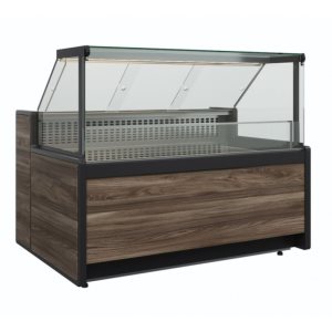 Витрина холодильная Carboma GC111 SM 1,25-1 (1008 Темный дуб) (газлифт, без боковин)