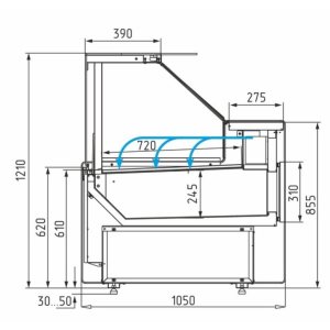 Витрина холодильная Carboma GC111 SM 2,5-1 (1008 Темный дуб) (газлифт, без боковин) - Изображение 6