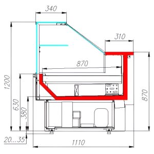 Витрина холодильная Carboma GC110 SM 2,5-1 (ВХС-2,5 Carboma GC 110) (1006 дуб) - Изображение 2