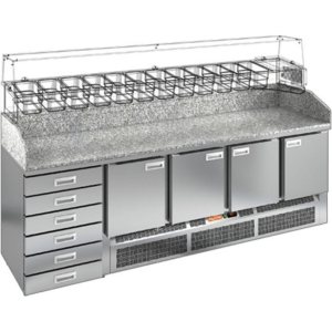 Стол холодильный для пиццы HiCold PZE4-1111/GN камень (R290)