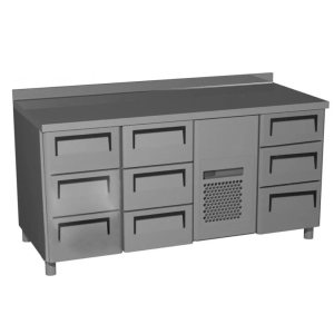 Стол холодильный среднетемпературный Carboma T70 M3-1 (3GN/NT Carboma) с бортом (0430-2 корпус нерж 9 ящ)