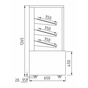 Витрина кондитерская Carboma KC70 N 1,3-1 Light Bread (9006-9005) хлебная, со стеклом - Изображение 2